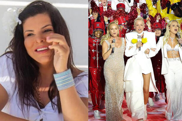 Montagem de Mara Maravilha debochando do encontro de Angélica, Xuxa e Angélica no Criança Esperança