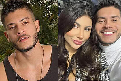 Arthur Aguiar e Jheny Santucci juntos em uma montagem