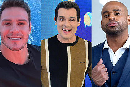 Gustavo Benedeti, Celso Portiolli e Cezar Black em uma montagem
