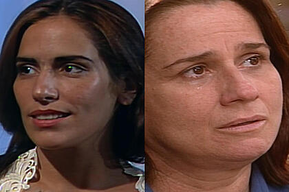 Montagem com Gloria Pires em cena de Mulheres de Areia e Vera Holtz em Mulheres Apaixonadas
