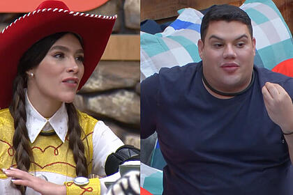 Whendy Tavares e Erick Ricarte em uma montagem no Paiol de A Grande Conquista