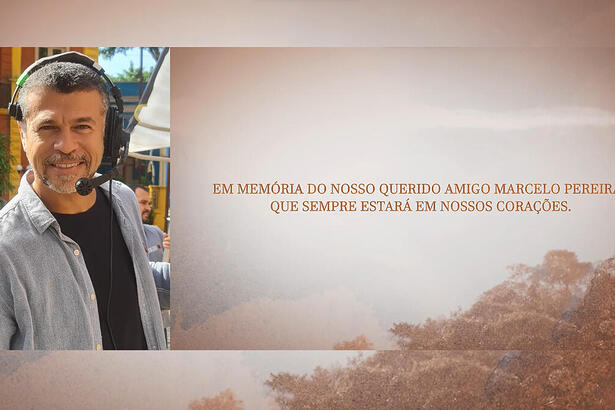 Montagem com o câmera Marcelo Pereira que morreu durante as gravações de Amor Perfeito