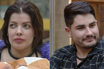 Jaquelline e Lucas em uma montagem na A Fazenda 15