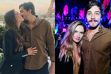 Imagem 1: Mariana Rio beijando Juca Diniz; Imagem 2: Isabella Settanni abraçada com Juca Diniz