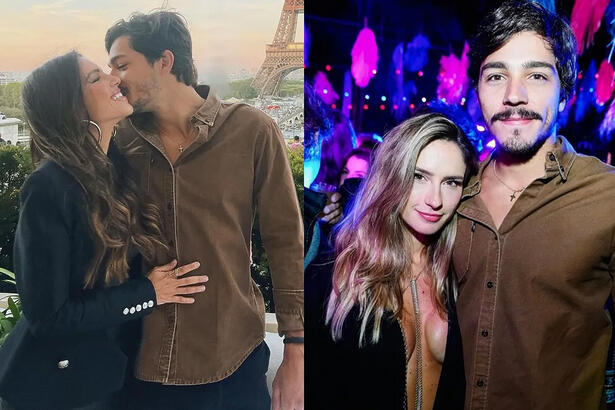 Imagem 1: Mariana Rio beijando Juca Diniz; Imagem 2: Isabella Settanni abraçada com Juca Diniz