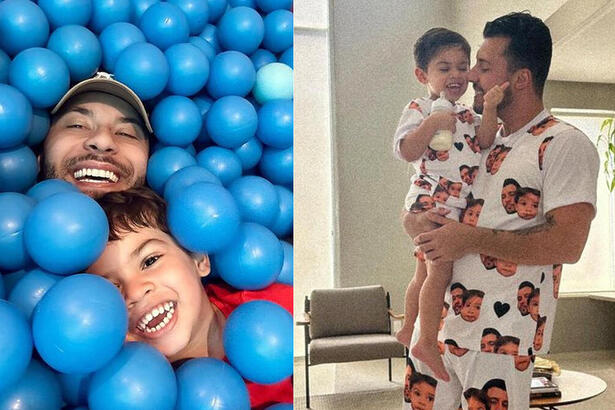 Murilo Huff e filho Leo Huff em uma montagem