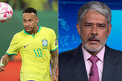 Neymar e Bonner em uma montagem