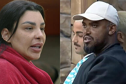 Jenny Miranda e Tonzão em trecho de uma discussão em A Fazenda 15