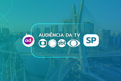 Arte gráfica dos consolidados de audiência da TV Globo, Record, SBT e Band em São Paulo