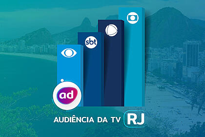 Arte de divulgação da audiência dos dados consolidados de audiência da TV do Rio de Janeiro