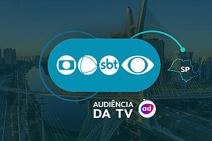 Arte gráfica dos consolidados de audiência da TV Globo, Record, SBT e Band em São Paulo