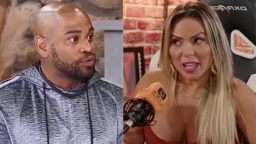 Black e Kally em uma montagem em A Fazenda