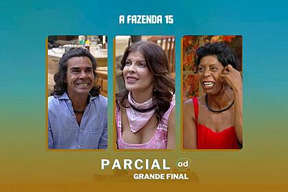 André Gonçalves, Jaquelline e Marcia Fu na arte da enquete da Grande Final