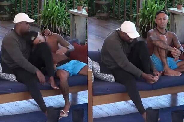 WL e Tonzão em momento de abraço e choro na A Fazenda
