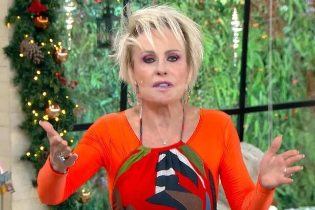 Ana Maria Braga com os braços abertos e revoltada no Mais Você