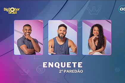 Davi, Juninho e Thalyta na arte da Enquete do segundo Paredão do BBB 24