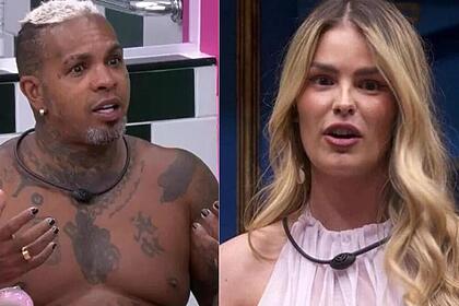 Rodriguinho e Yasmin em uma montagem no BBB 24