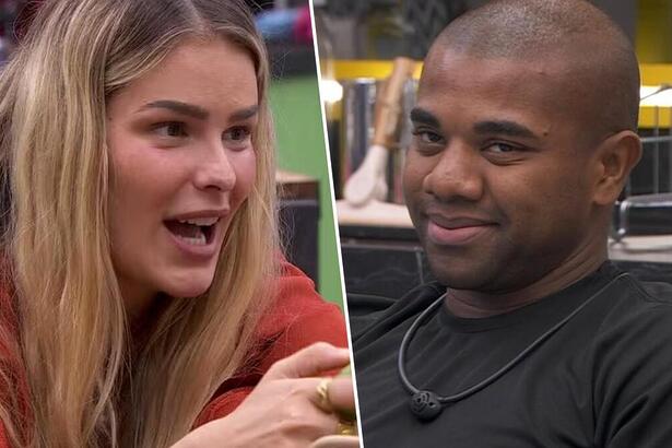 Yasmin e Davi em uma montagem no BBB 24