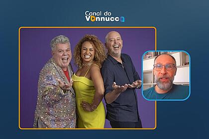 Milton Cunha, Alex Escobar, Karine Alves na arte da Coluna do Vannucci ao vivo
