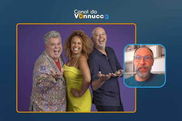 Milton Cunha, Alex Escobar, Karine Alves na arte da Coluna do Vannucci ao vivo