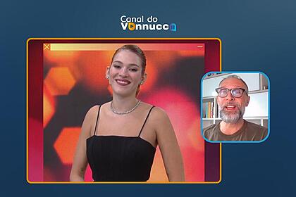 Ana Clara em chamada do Estrela da Casa na arte da coluna do Vannucci ao vivo