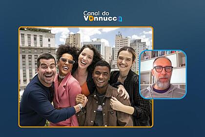 Atores de Família é Tudo na Globo nos bastidores de gravação