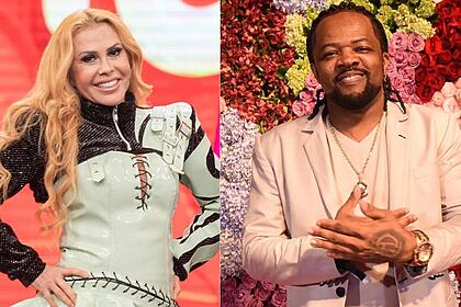 Joelma e Xande de Pilares em uma montagem