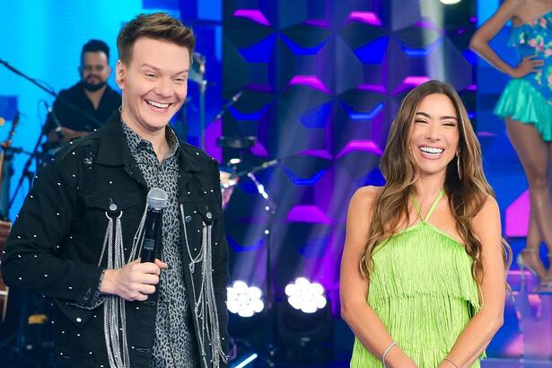 Michel Teló e Patricia Abravanel no Programa Silvio Santos
