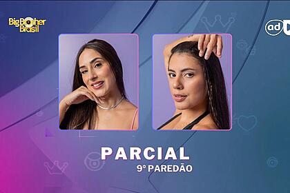 Deniziane e Fernanda na na arte de parcial da enquete do 9º paredão do BBB 24