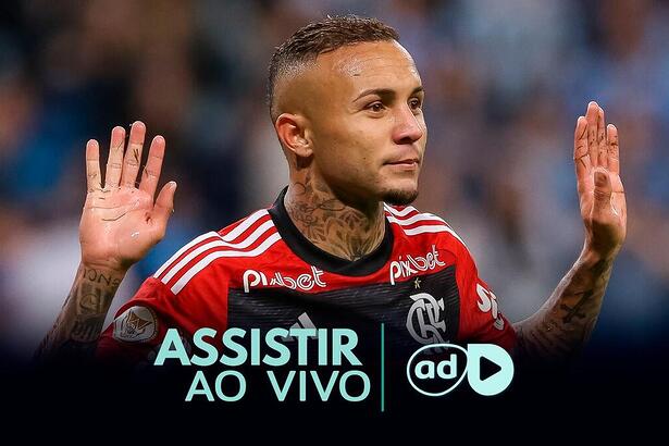Everton Cebolinha na arte onde assistir ao jogo Flamengo x Botafogo, pelo Cariocão