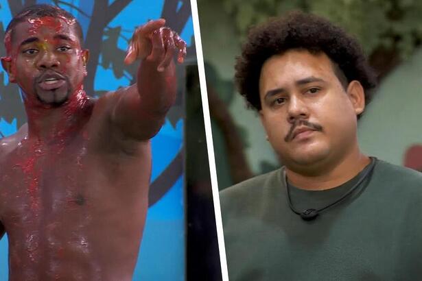 Davi aponta para Lucas no gramado do BBB 24