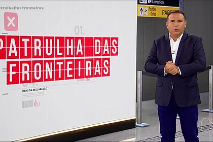 Reinaldo Gottino no cenário virtual do Patrulha das Fronteiras