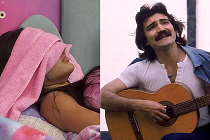 Alane e o cantor Belchior em uma montagem