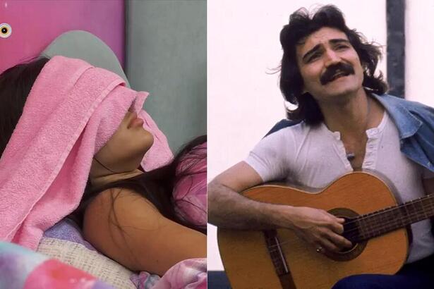 Alane e o cantor Belchior em uma montagem