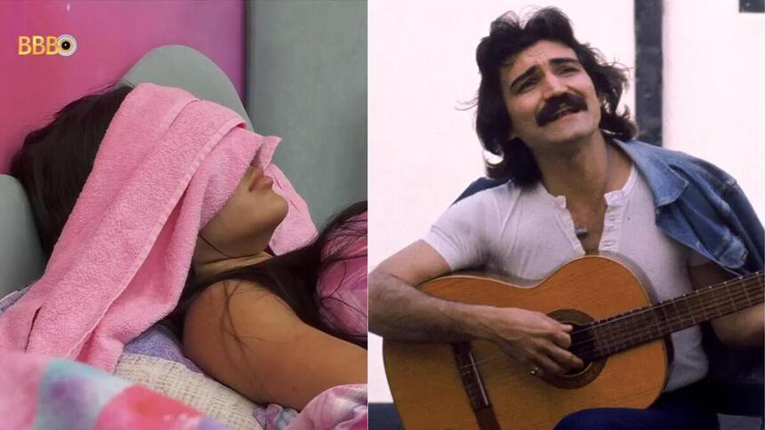 Alane e o cantor Belchior em uma montagem