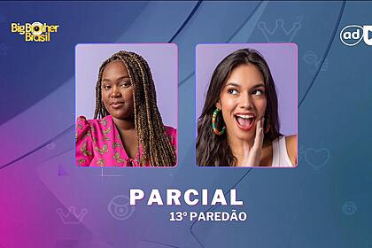 Raquele e Alane na arte de parcial do 13º do Paredão