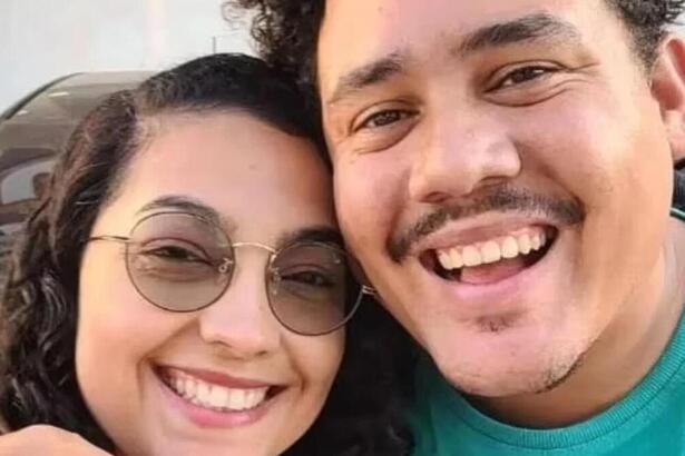 Esposa e Lucas Henrique em foto posada juntos