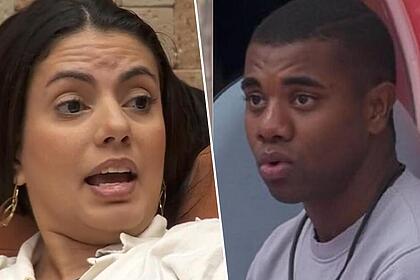 Fernanda e Davi em uma montagem no BBB 24