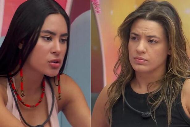 Isabelle e Beatriz em uma montagem no BBB 24