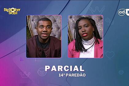 Davi e Leidy Elin na arte de parcial do 14º do Paredão
