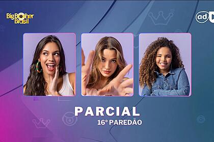 Alane, Beatriz e Pitel na arte de parcial do 16º do Paredão