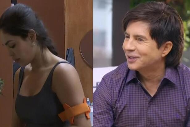 Brunna Bernardy e Xororó em uma montagem
