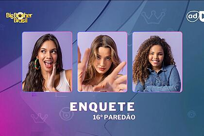 Alane, Beatriz e Pitel na arte da enquete do 16º Paredão do BBB 24