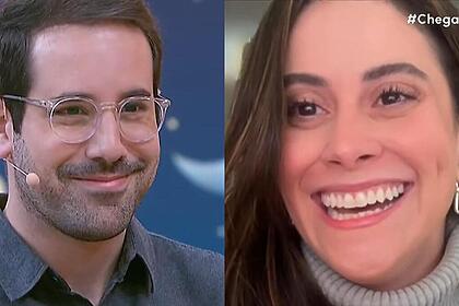 Paulo Mathias e esposa dividindo tela no Chega Mais