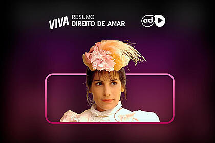 Arte do resumo da novela Direito de Amar no Viva
