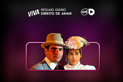 Arte do resumo da novela Direito de Amar no Viva