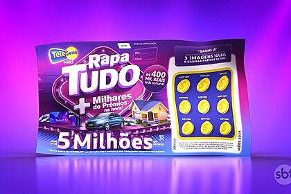 Bilhete da Tele Sena de Mães na arte do sorteio do SBT