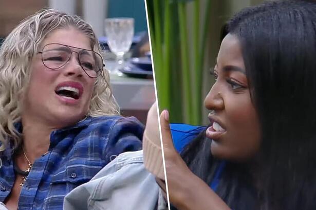 Edlaine e Cátia em montagem na treta de A Grande Conquista