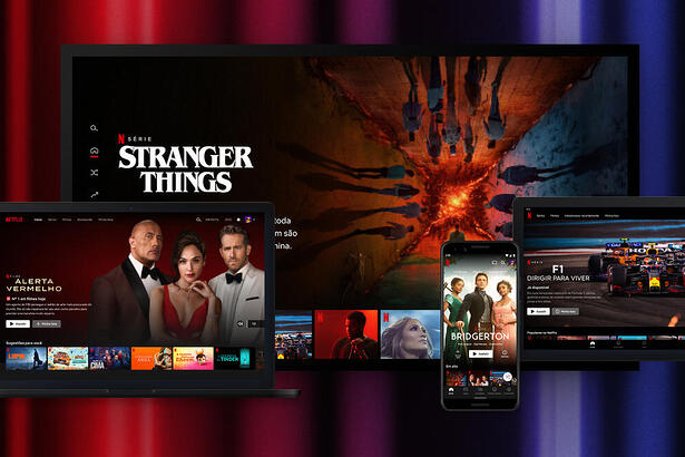 Telas com a página inicial da Netflix