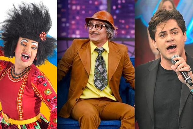 Montagem com os humoristas Aurineide Camurupim, Mução e Lucas Veloso que estão entre os participantes do Acerte ou caia!